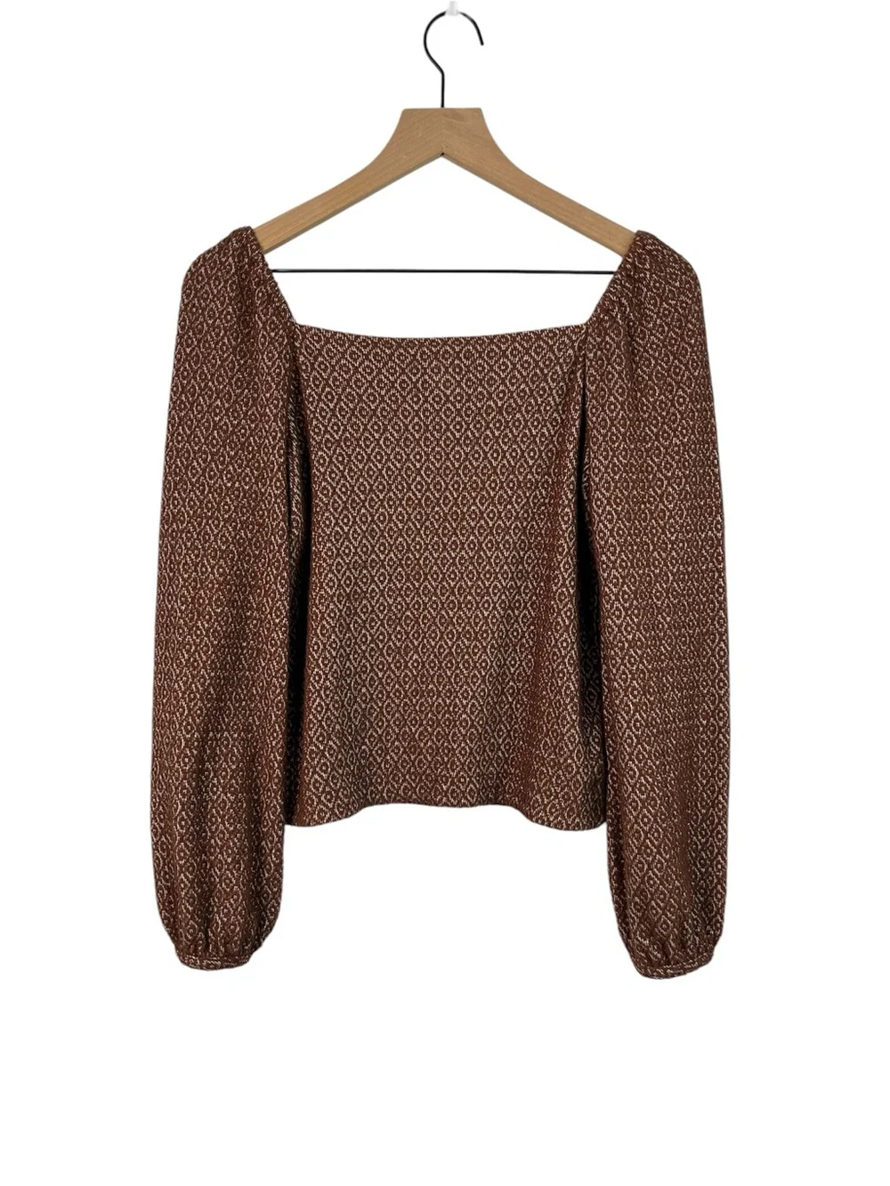 Madewell Jacquard Puff-Sleeve Crop Top